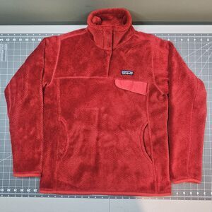 Patagonia Synchilla Snap-T Womens Medium Red Preppy Outdoor Hiking Camping Work